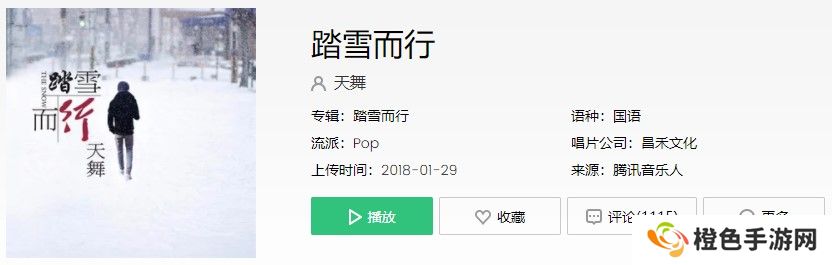 《抖音》踏雪而行歌曲信息介绍
