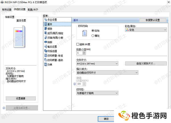 检查打印机设置